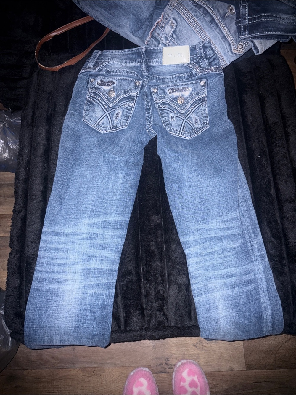 Miss Me Light Blue Boot Cut Jeans with Embellished Back Pockets